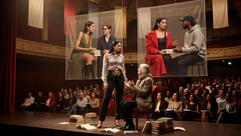 Dua Lipa Takes the Editor's Chair at London Literature Festival, Trading Librarian Chic for Runway Looks